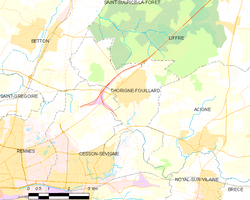 Map commune FR insee code 35334